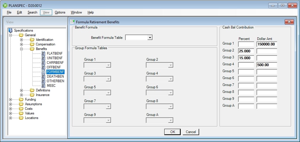 Multiple benefit formulas